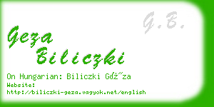 geza biliczki business card